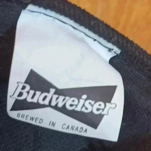 Bud  Racing Vintage 90s Strapback Cap Hat Budweiser Beer Black Baseball - Picture 8 of 8